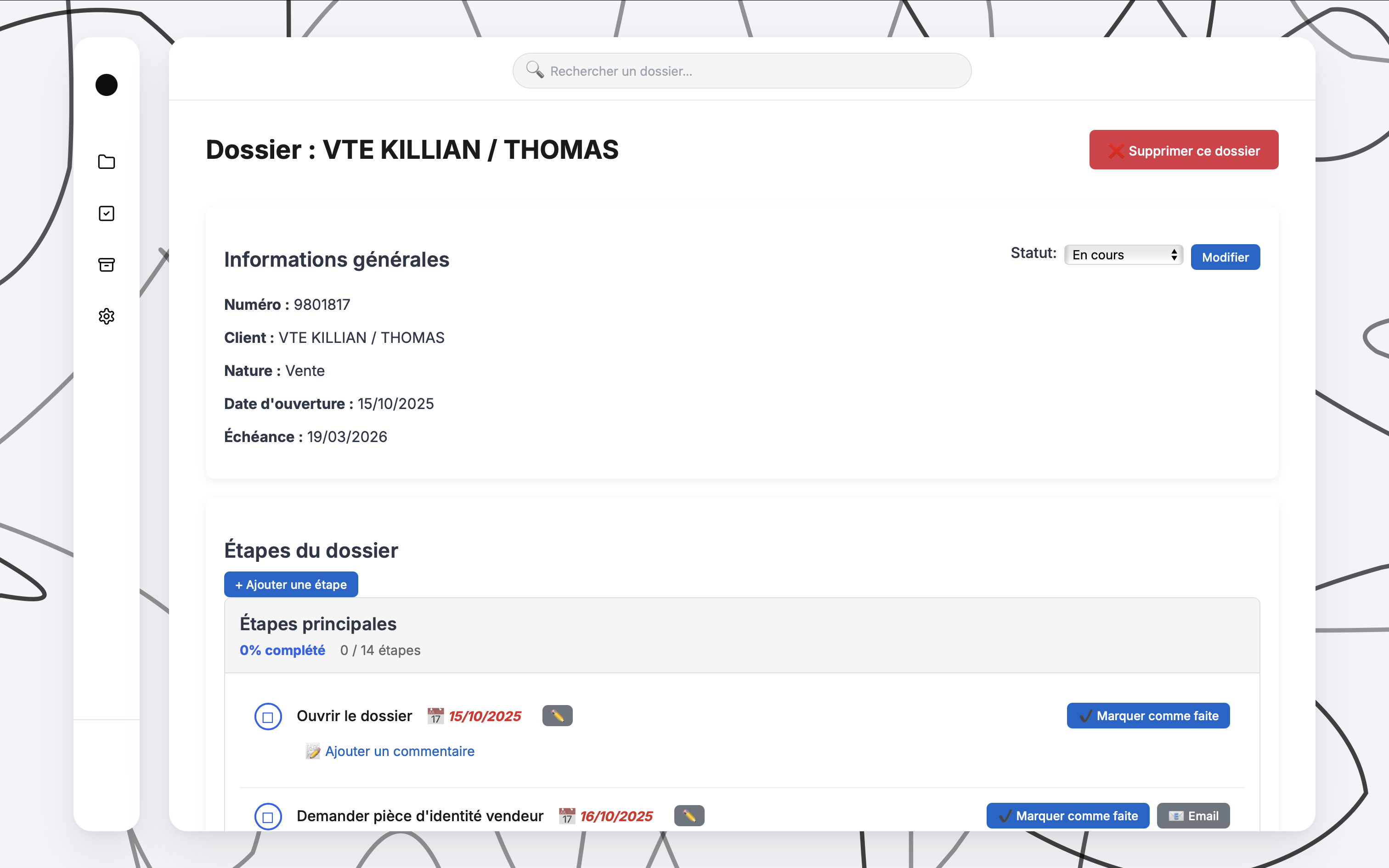 Vue dossiers NotFlow